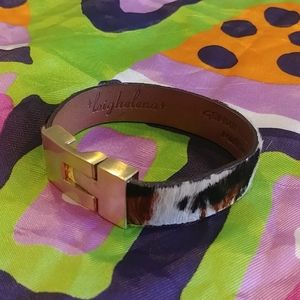 LEIGHELENA JIGSAW BRACELET LEOPARD PRINT CALF HAIR